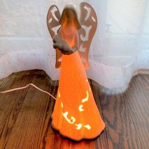 NWOT White Ceramic Light Up Angel holding Baby